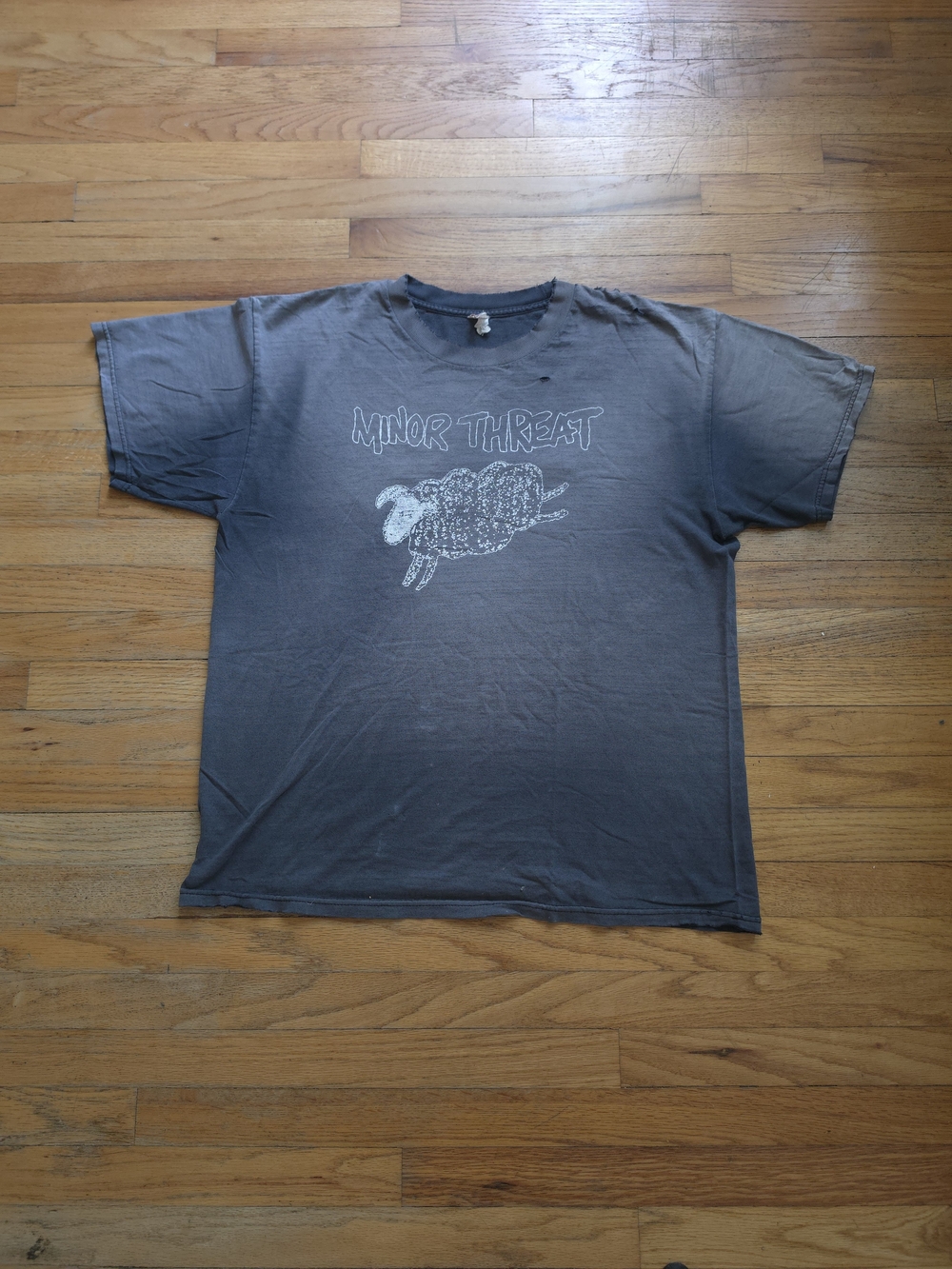 Vintage Minor Threat Band Tee - Charcoal Gray Graphic